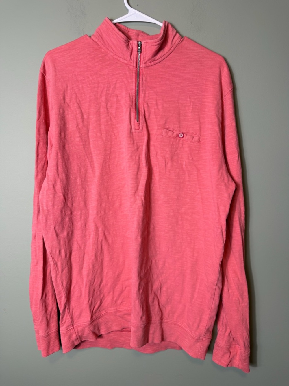 Johnnie-O Men’s Coral Half-Zip Pullover Top